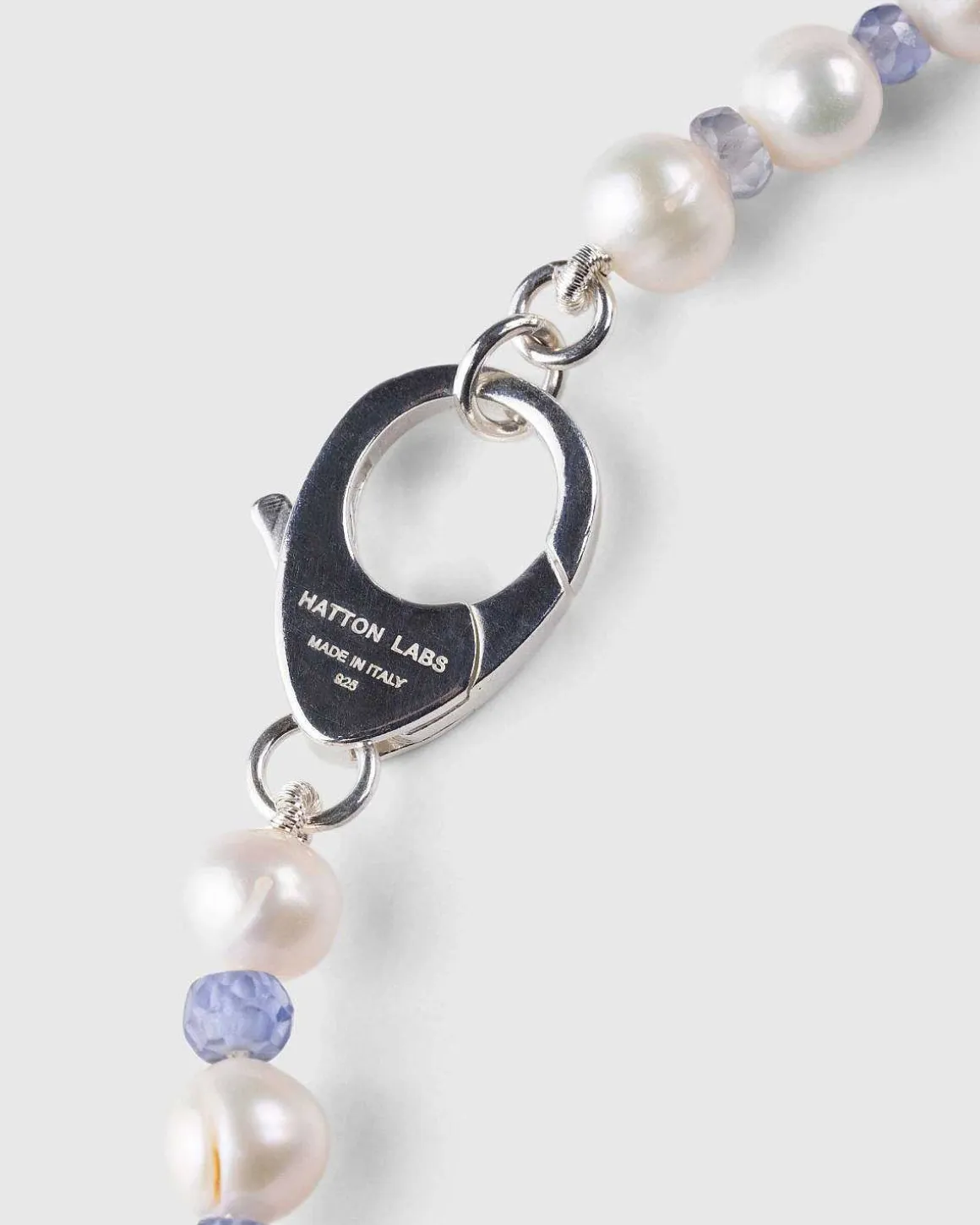 Gradient Crystal Pearl Chain Solv/Hvid