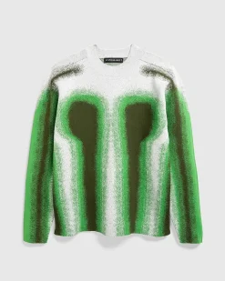 Gradient Knit Crewneck Sweater Gron