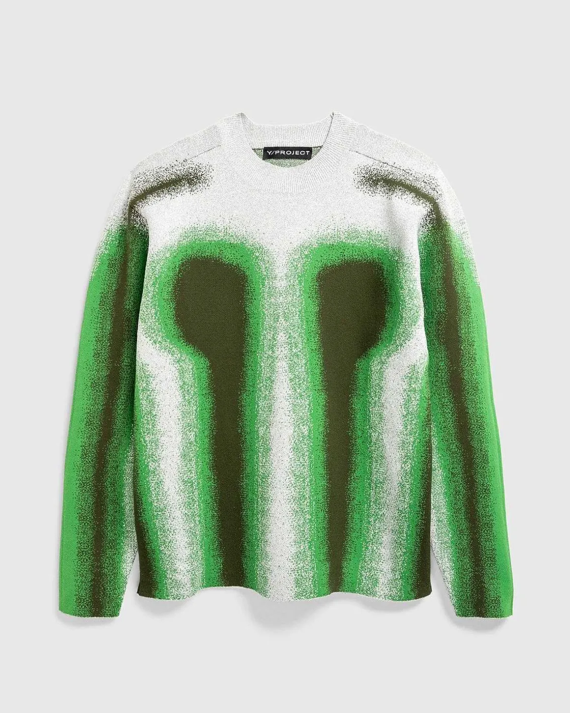 Gradient Knit Crewneck Sweater Gron