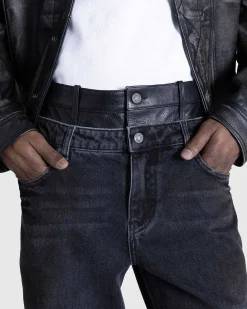 Gusa Contrast Flare Pant Gusa Aged Black Wash