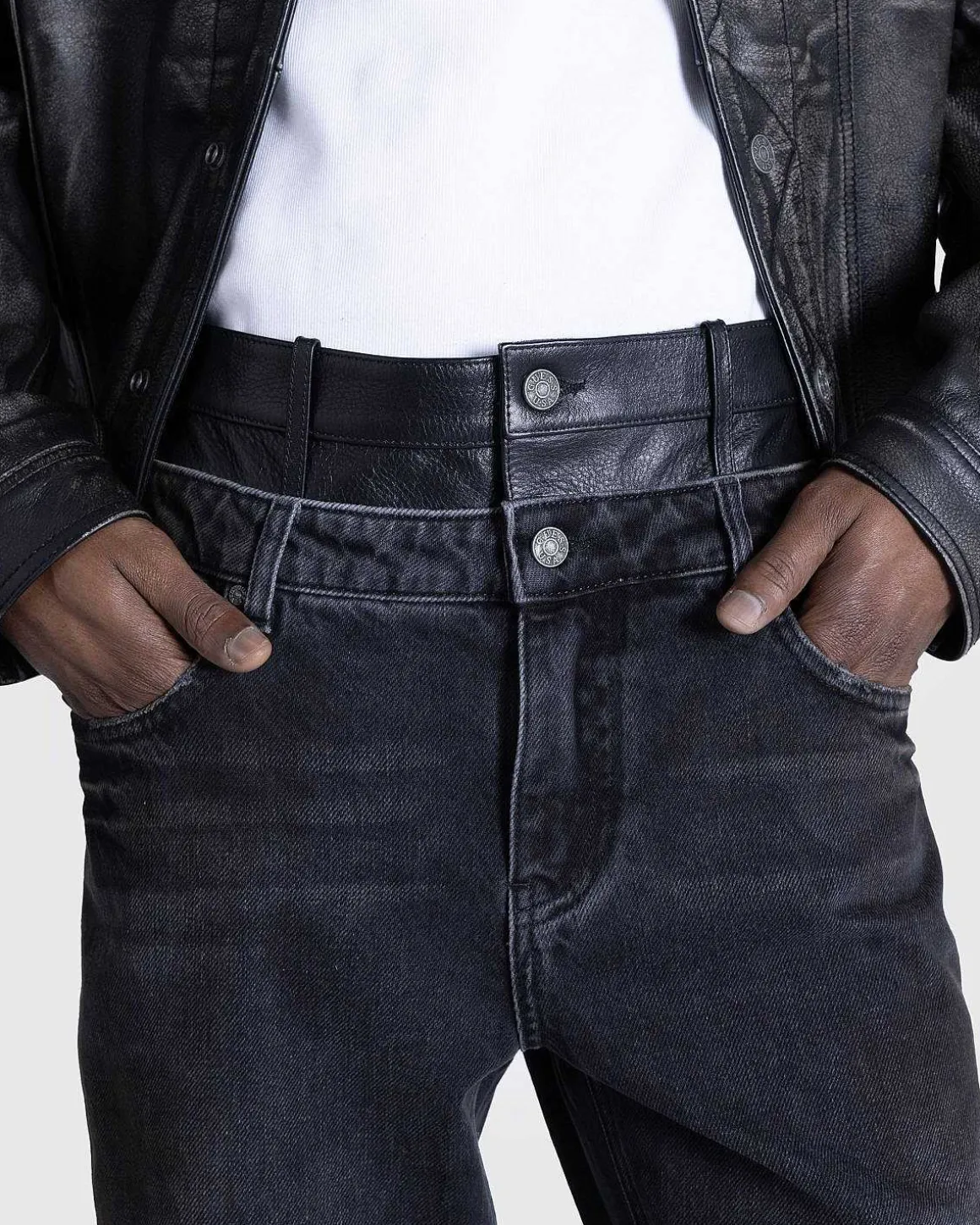 Gusa Contrast Flare Pant Gusa Aged Black Wash
