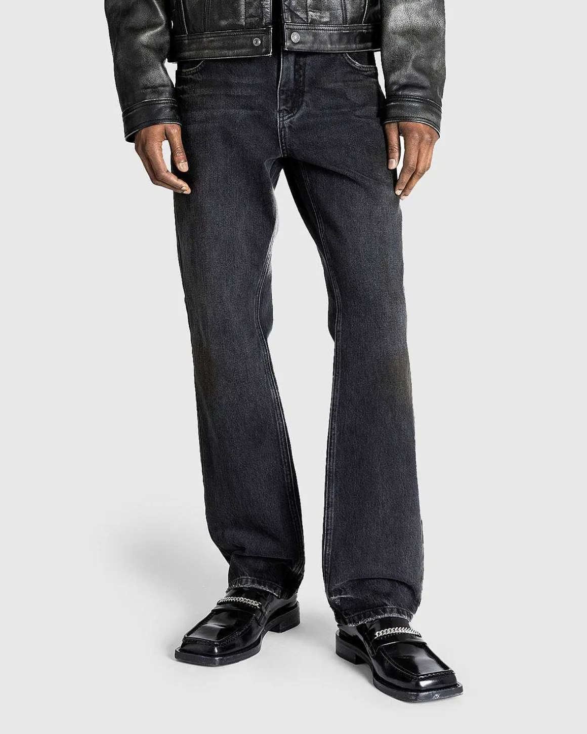 Gusa Contrast Flare Pant Gusa Aged Black Wash