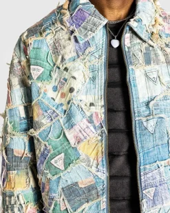 Gusa Quiltet Denimjakke Gusa Patchwork Print
