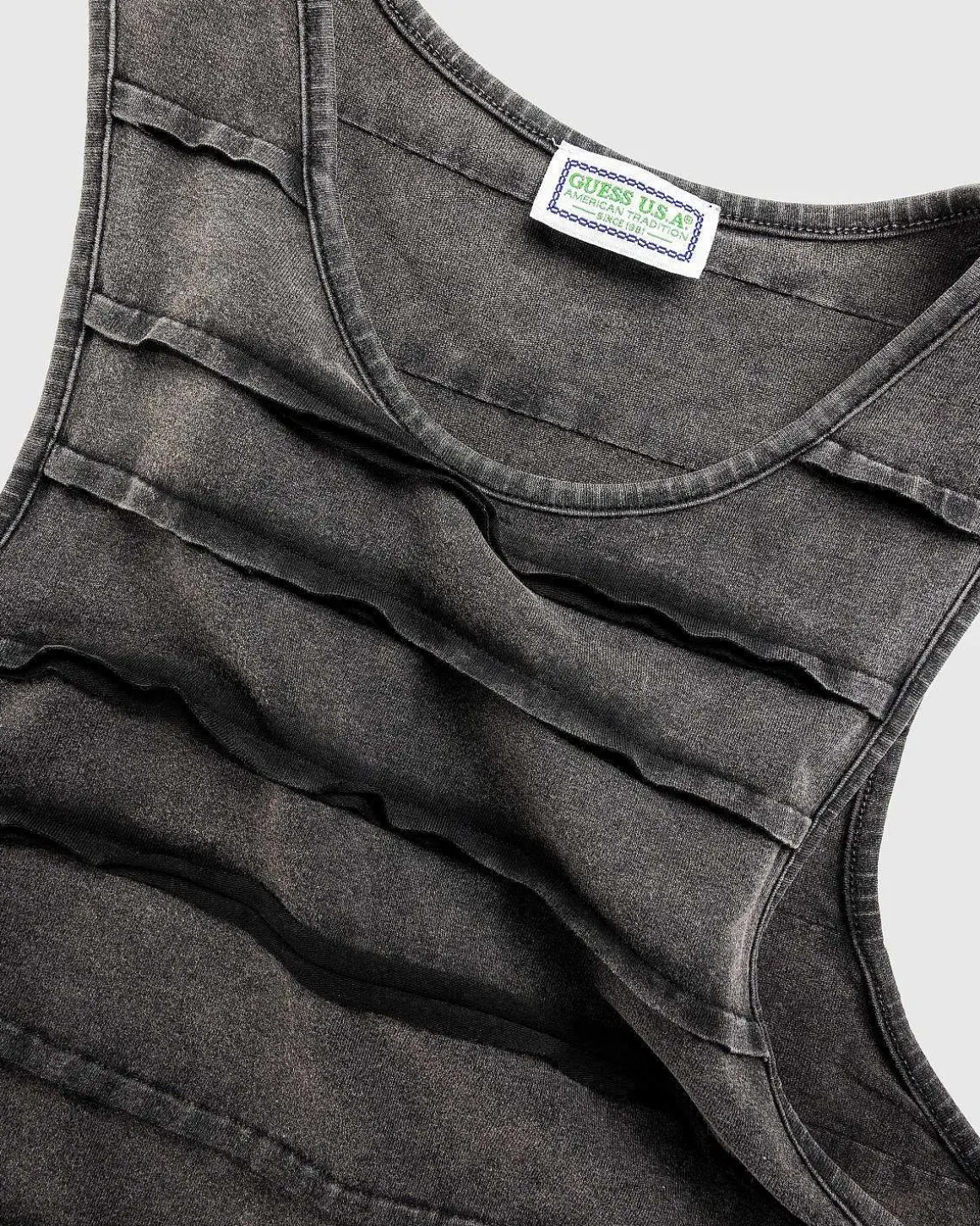 Gusa Reverse Seam Tank Washed Out Black Multi