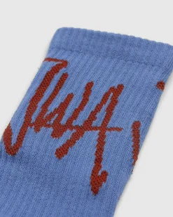 Handskrevne Jwa Logo Korte Ankelstromper Lysebla