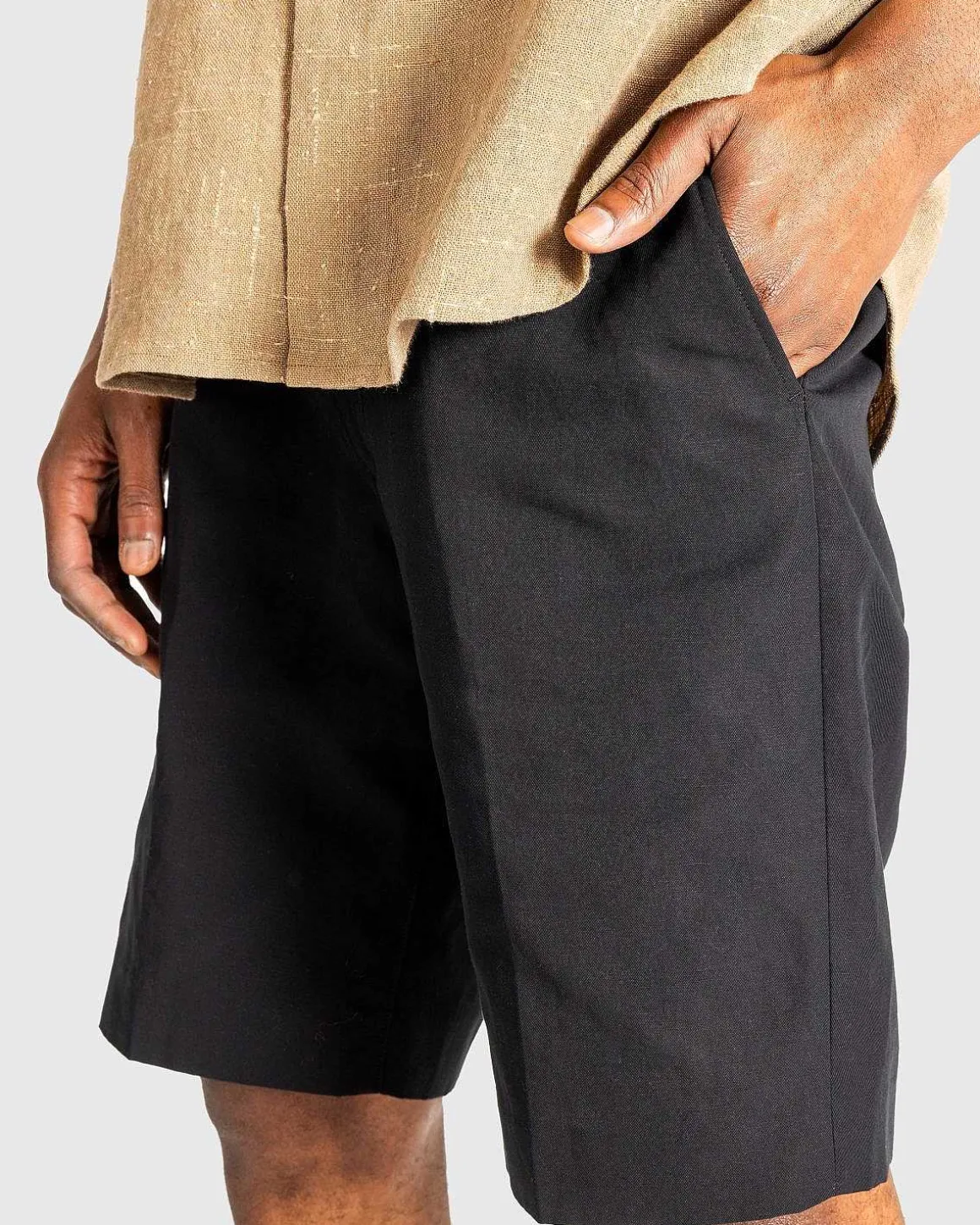 Hard Twist Finx Linen Chino Shorts Sort
