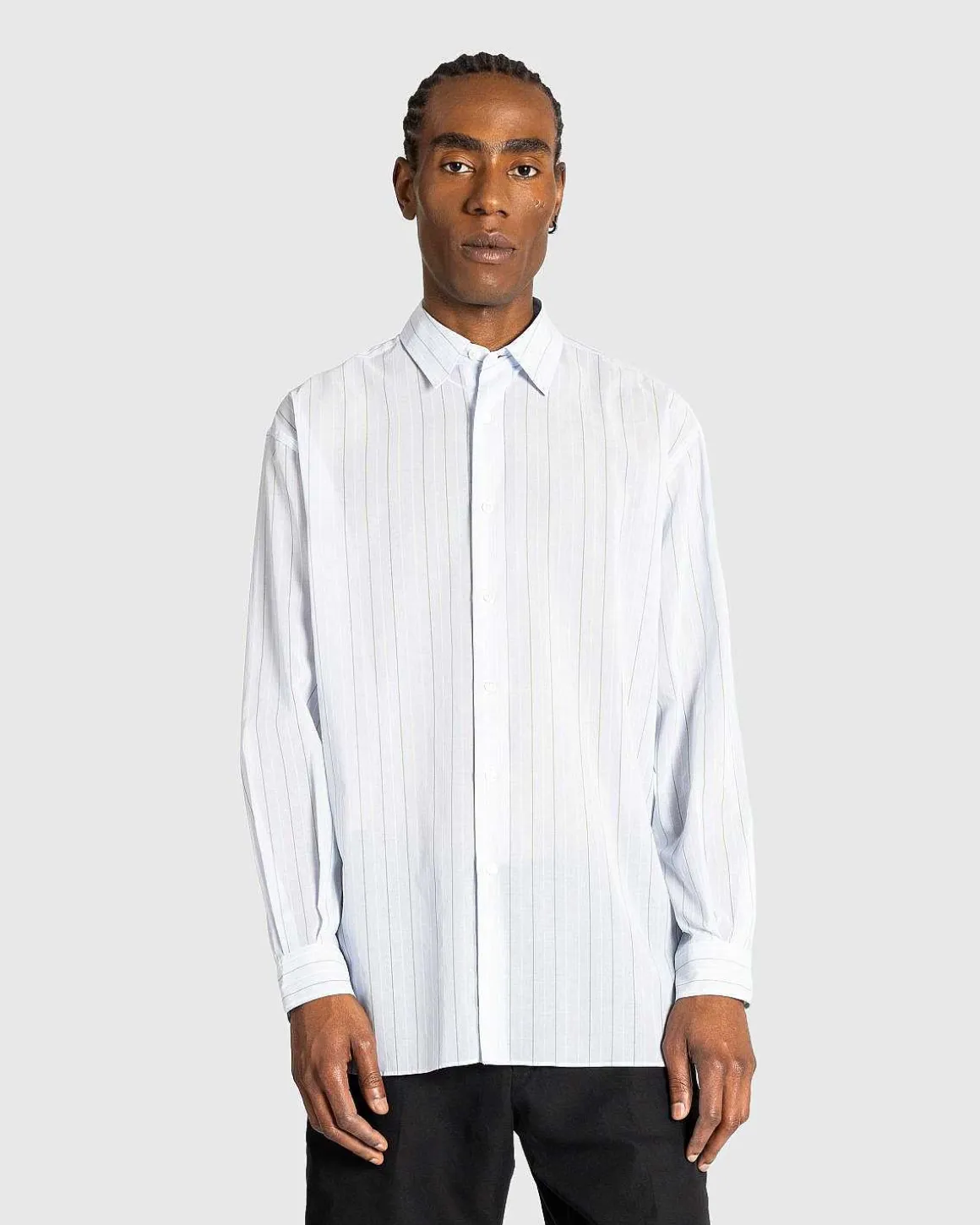 Hard Twist Finx Organdy Stripe Shirt Light Blue Stripe