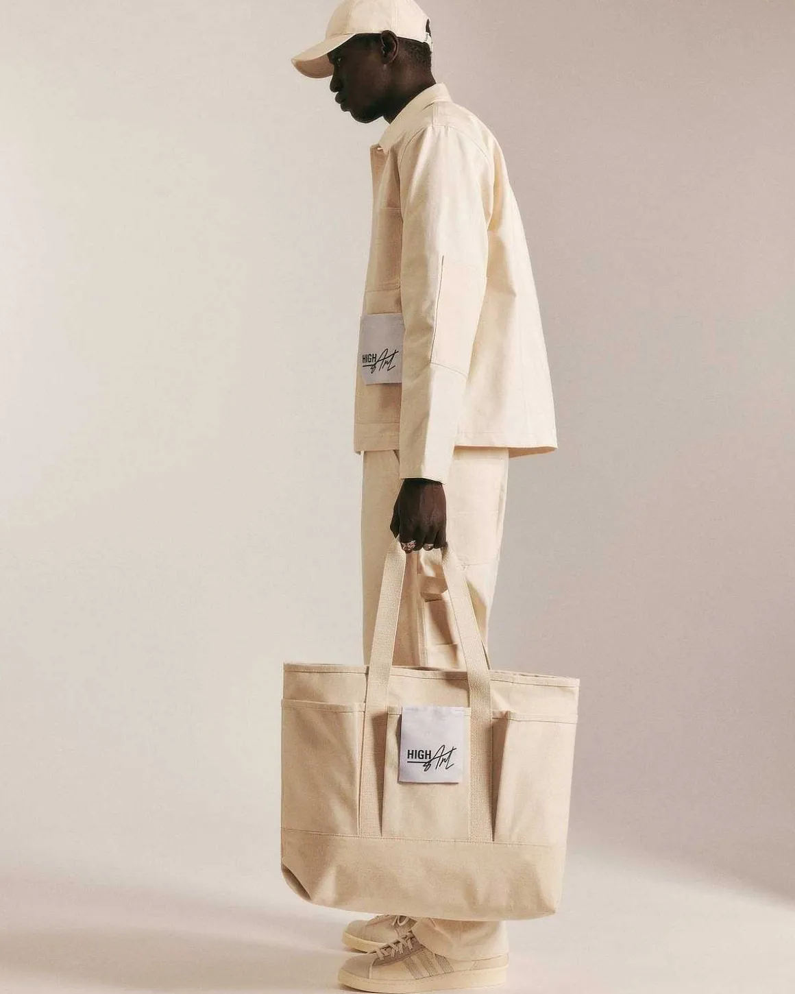 Highart Mixed Panel Canvas Malerjakke Off-White