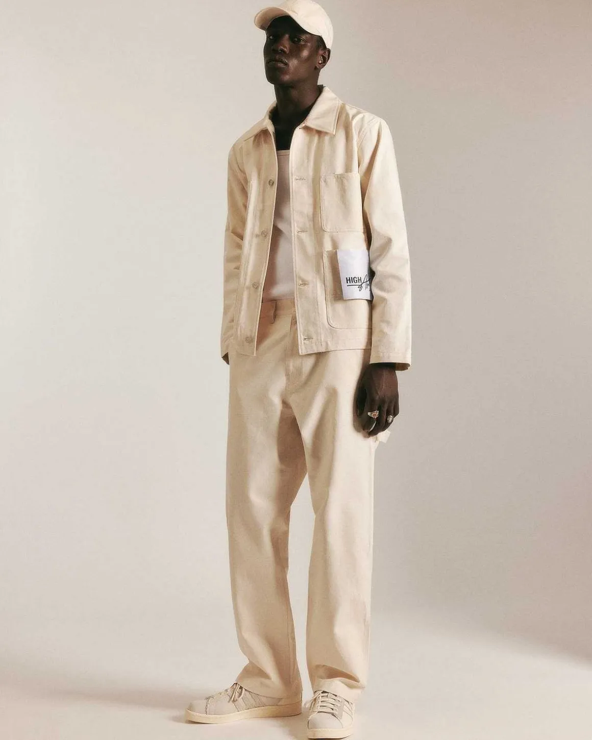 Highart Mixed Panel Canvas Malerjakke Off-White