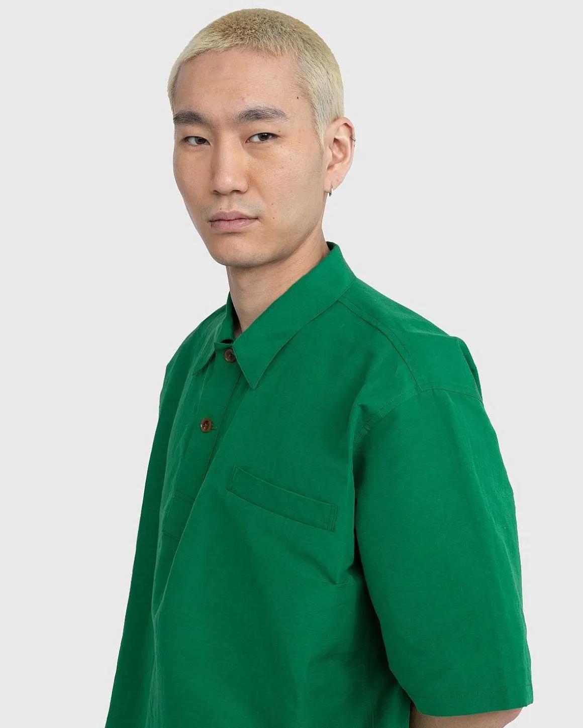 High Density Finx Linen Weather Shirt Gron