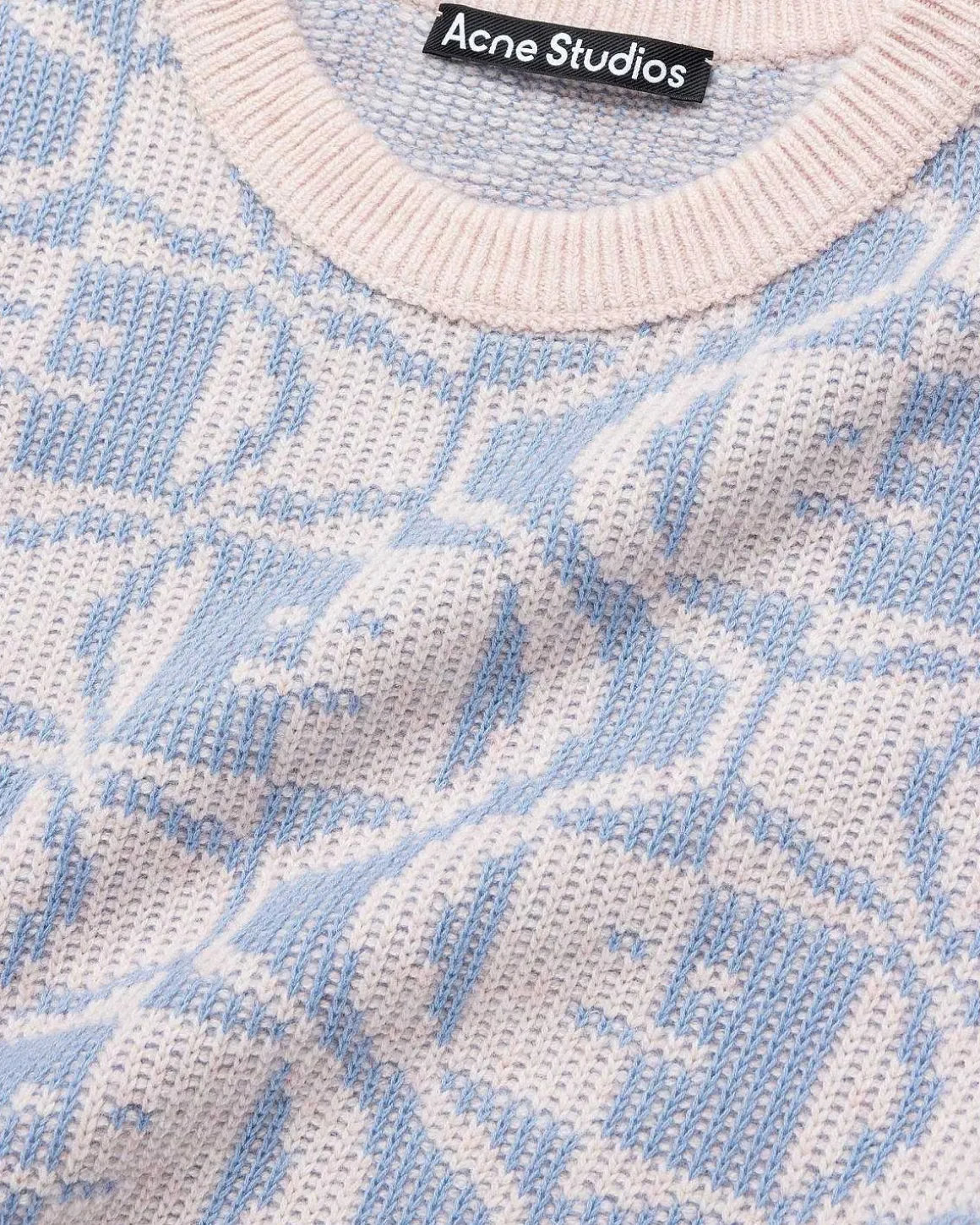 Jacquard Crew Neck Jumper Falmet Pink Melange/Lysebla