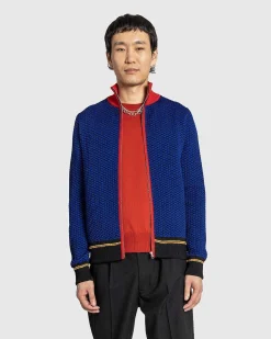 Jacquard Full-Zip Top Navy/Rod/Gul