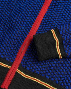 Jacquard Full-Zip Top Navy/Rod/Gul