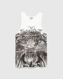 Jersey Tank Top Printet Diablo Hvid/Sort