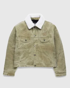 Kanvas Polstret Jakke Khaki Beige