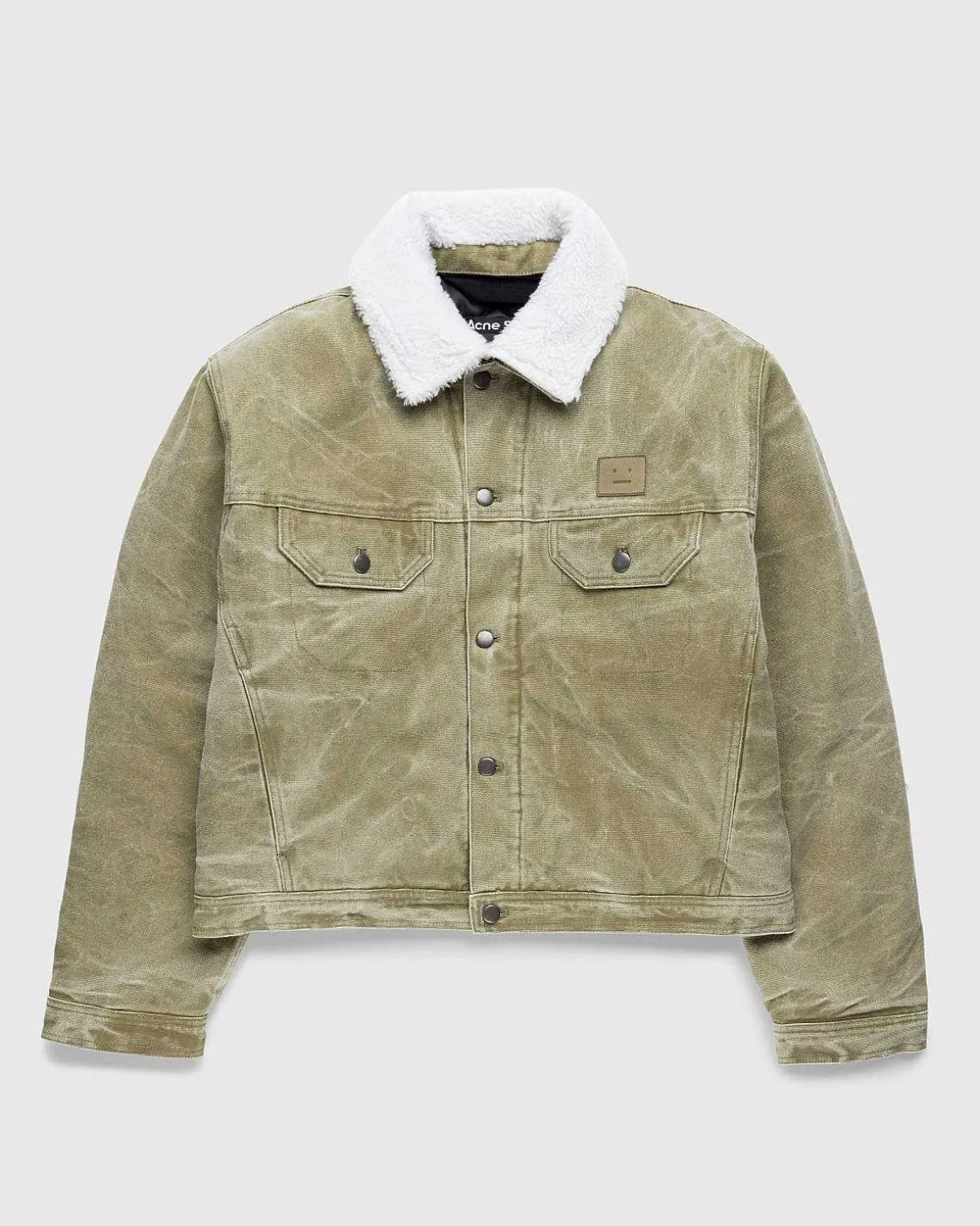 Kanvas Polstret Jakke Khaki Beige