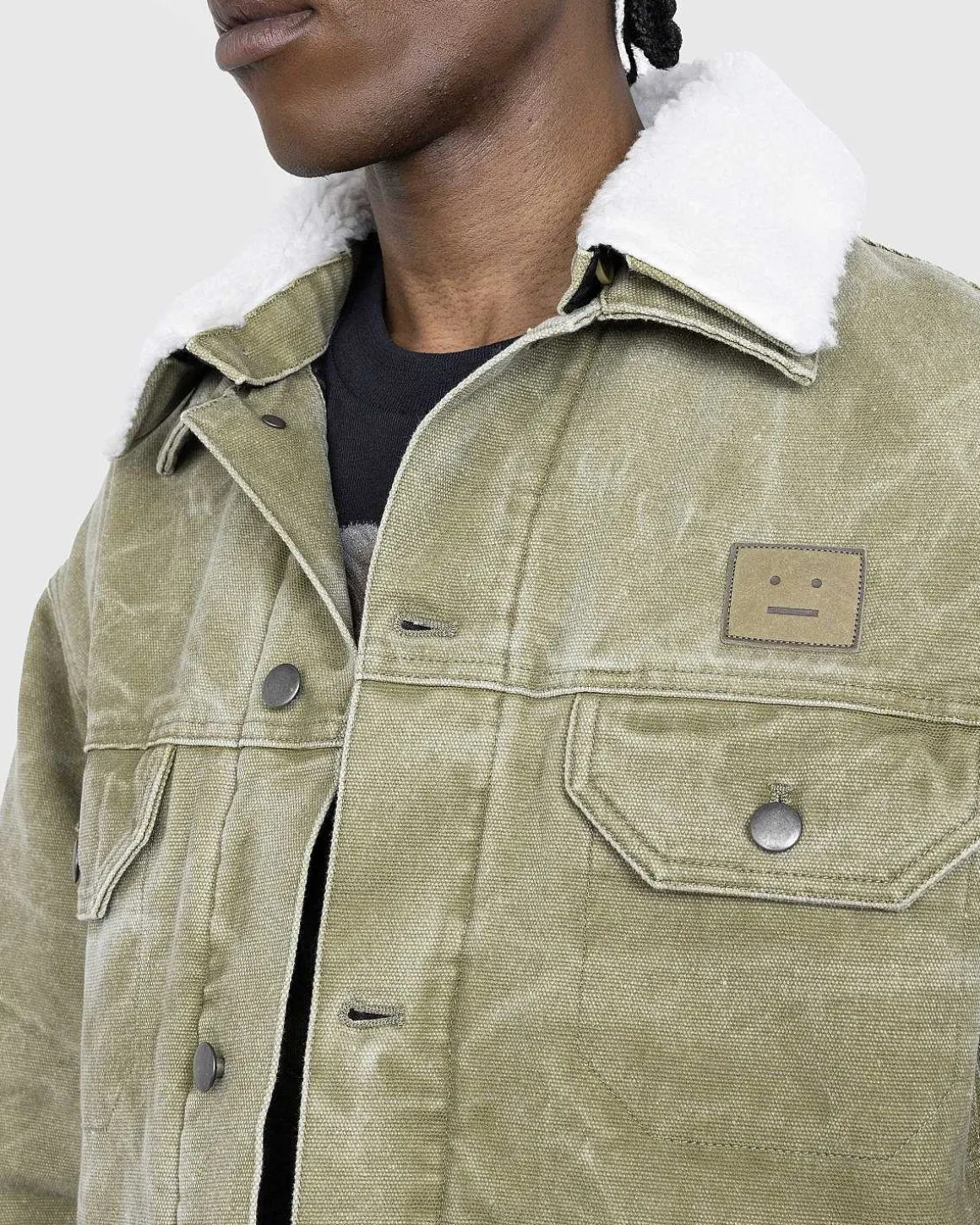 Kanvas Polstret Jakke Khaki Beige