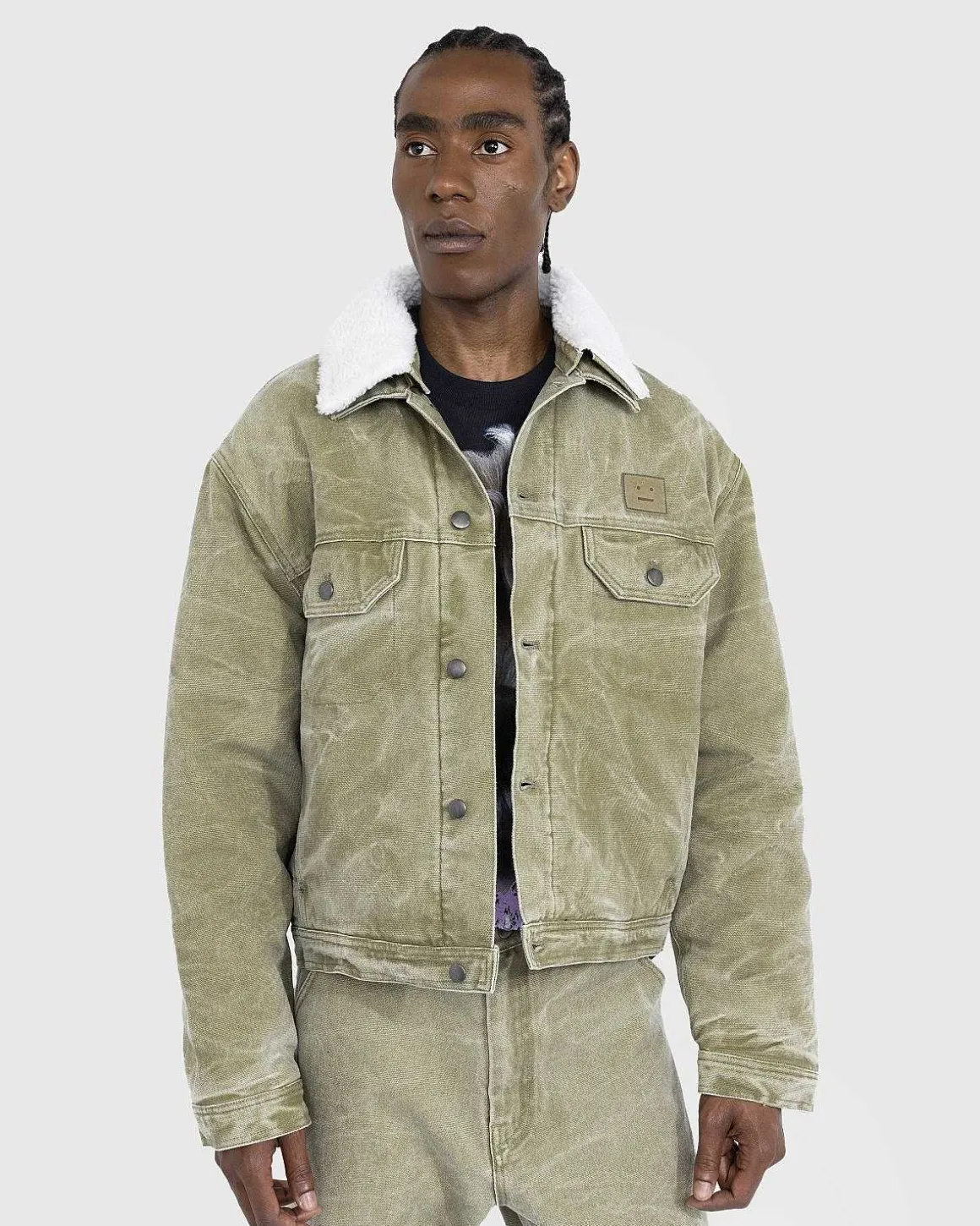 Kanvas Polstret Jakke Khaki Beige