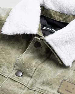 Kanvas Polstret Jakke Khaki Beige