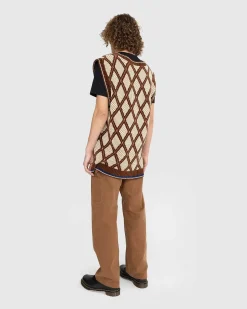 Kingpin Strikket Vest Brun