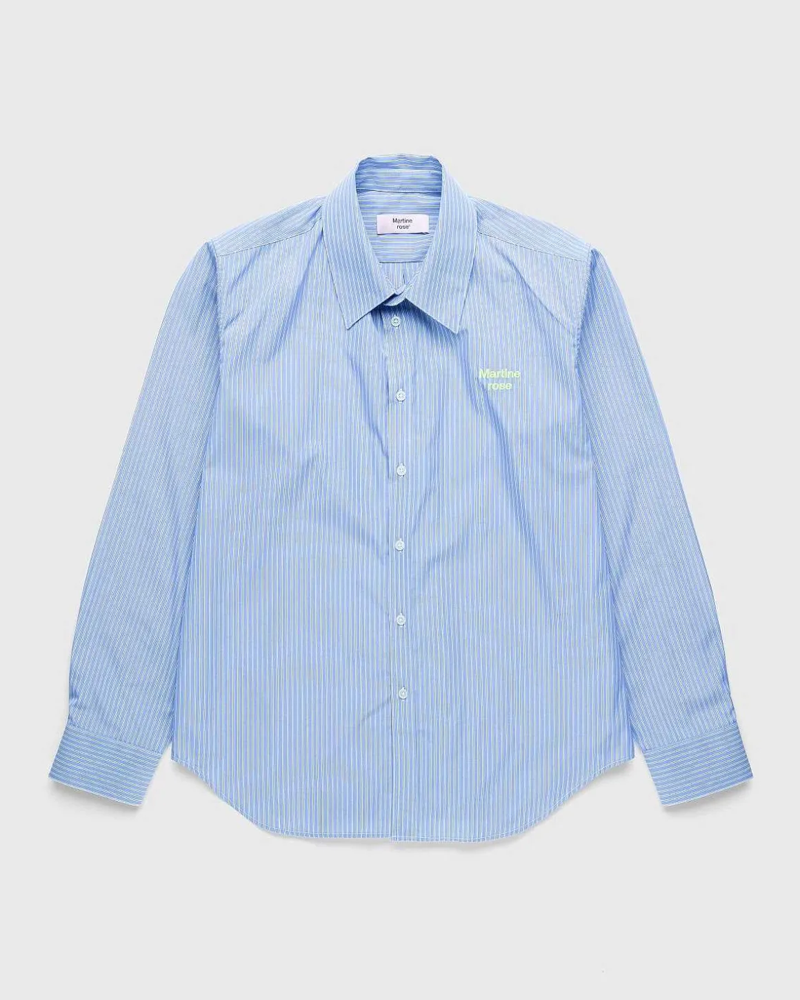 Klassisk Button-Down Skjorte Bla Og Hvid Stribe