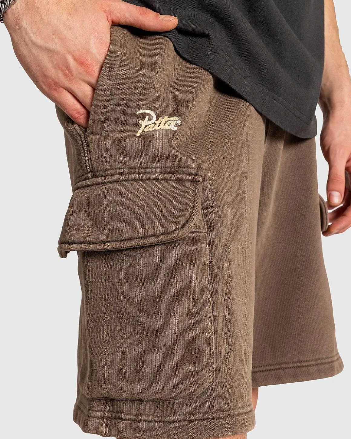 Klassiske Vaskede Cargo Joggingshorts Morel