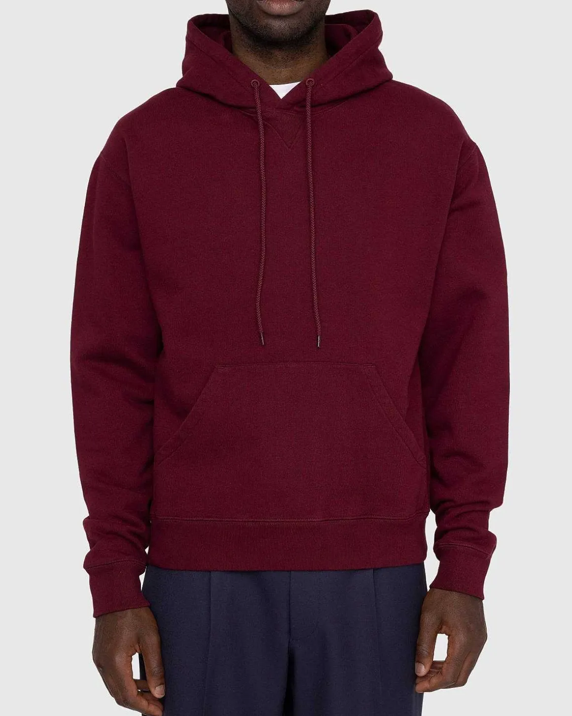 Klassisk Fleece-Haettetroje Bordeaux