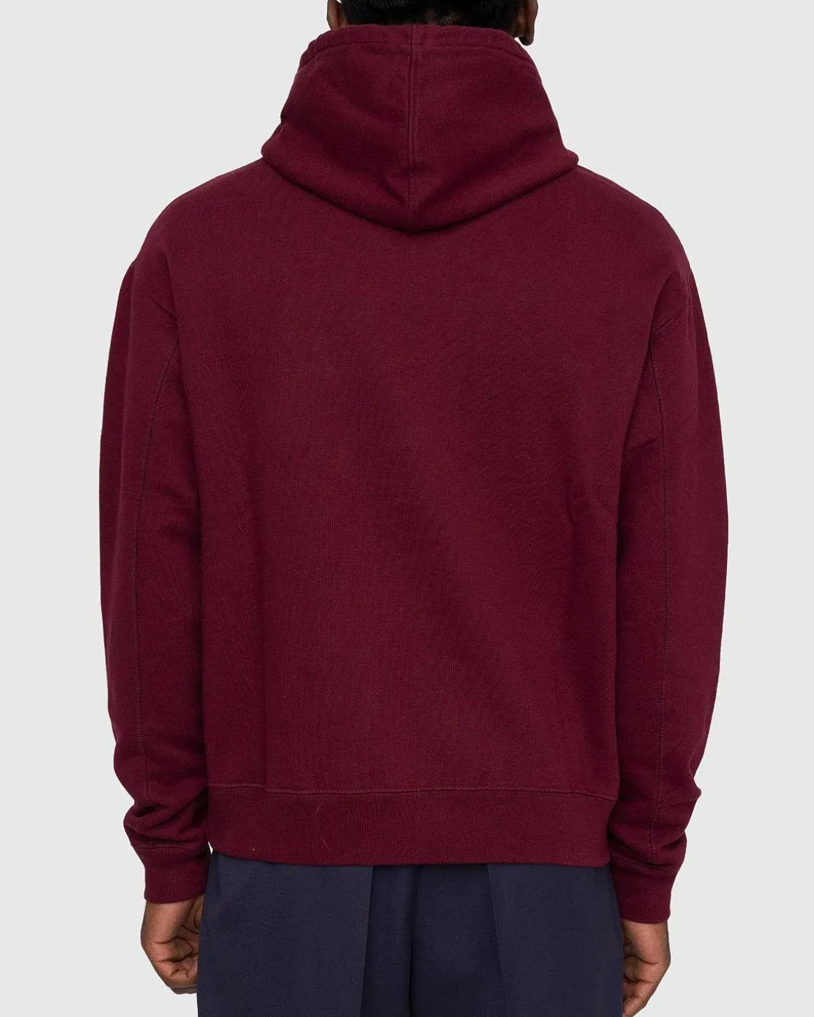 Klassisk Fleece-Haettetroje Bordeaux