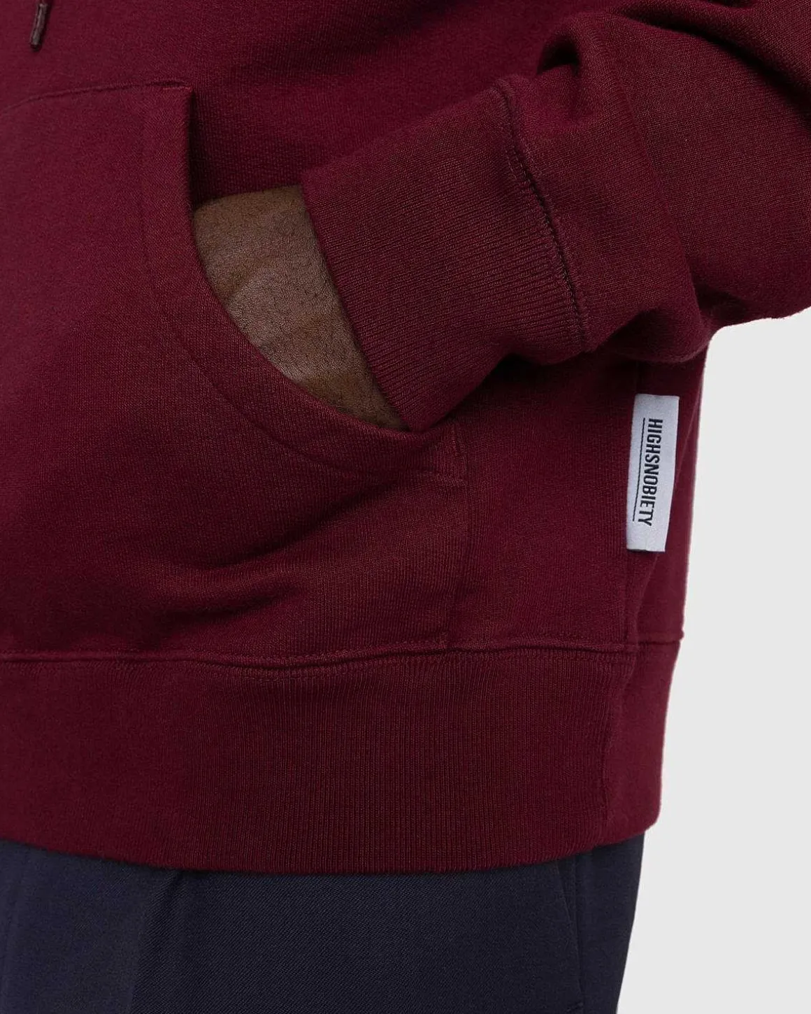 Klassisk Fleece-Haettetroje Bordeaux