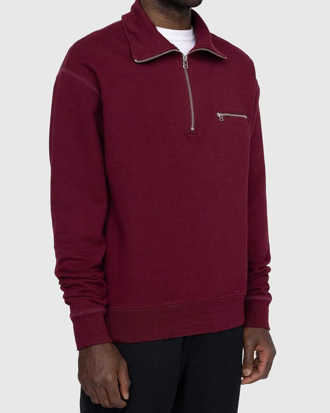 Klassisk Kvart Lynlas Fleece Bordeaux