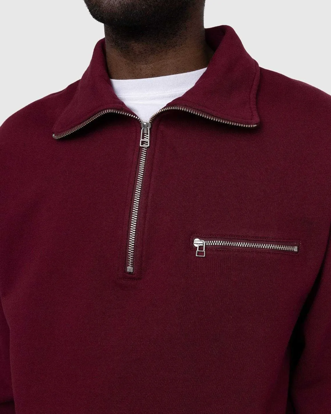 Klassisk Kvart Lynlas Fleece Bordeaux