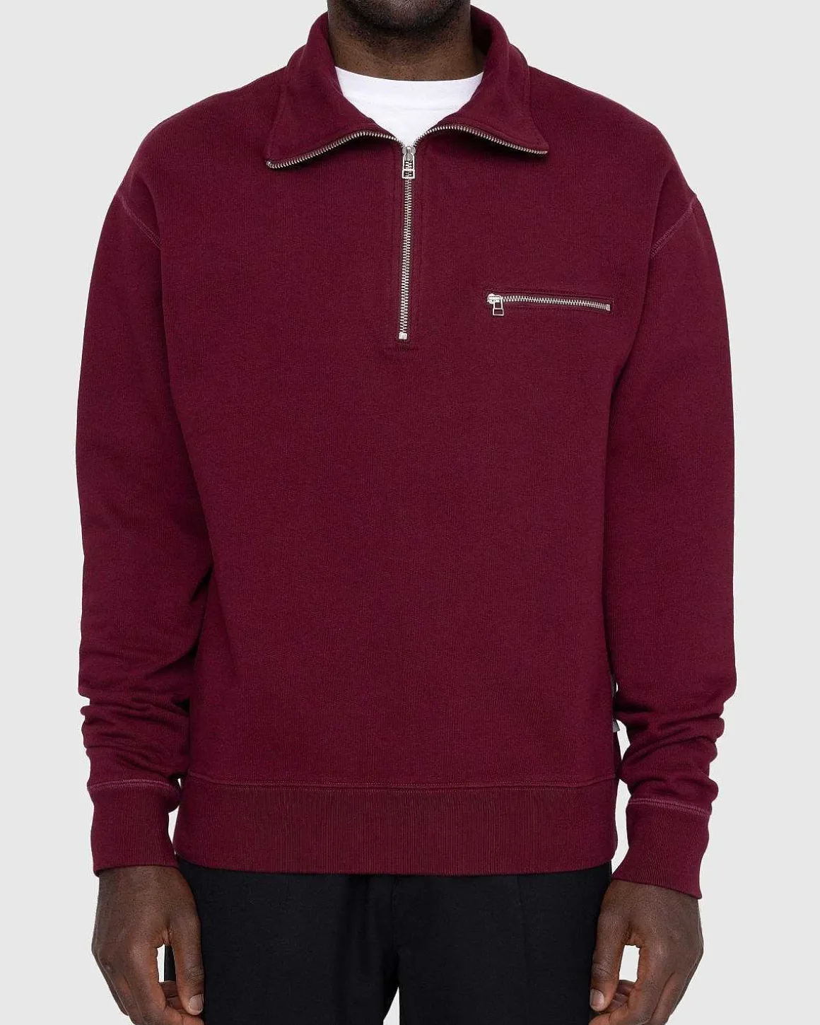 Klassisk Kvart Lynlas Fleece Bordeaux