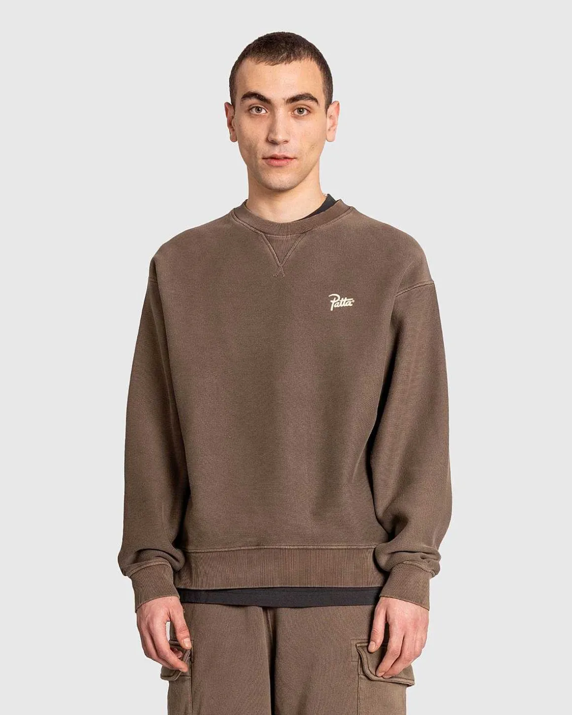 Klassisk Vasket Crewneck Sweater Morel