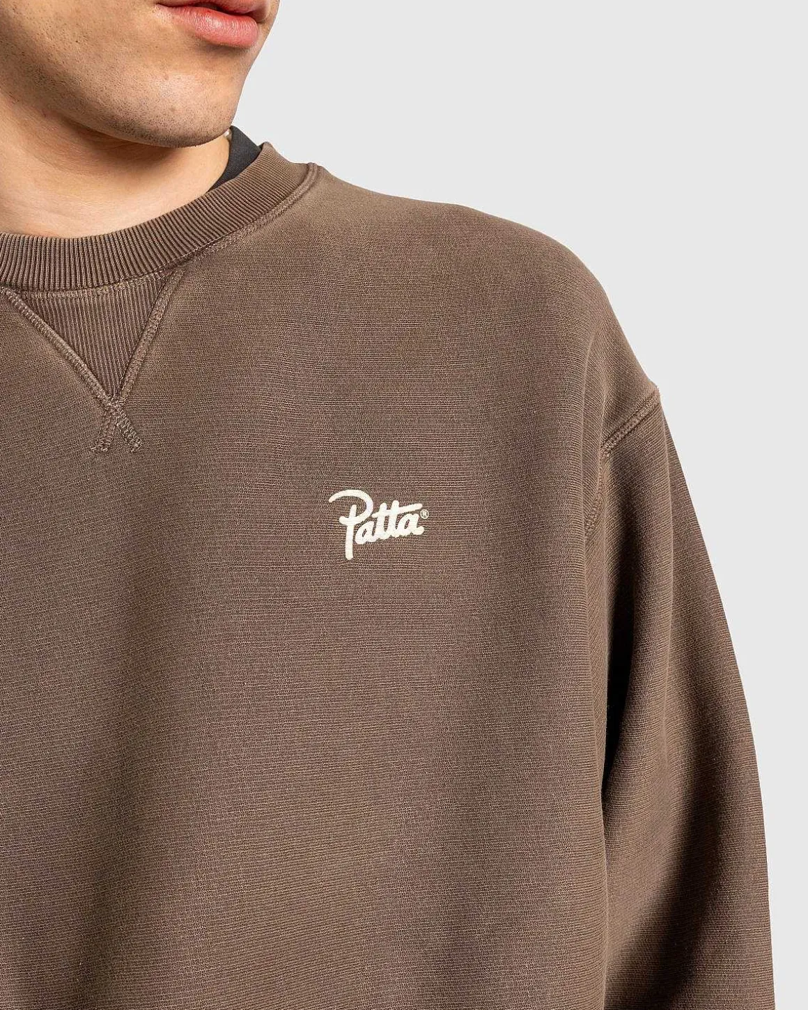 Klassisk Vasket Crewneck Sweater Morel