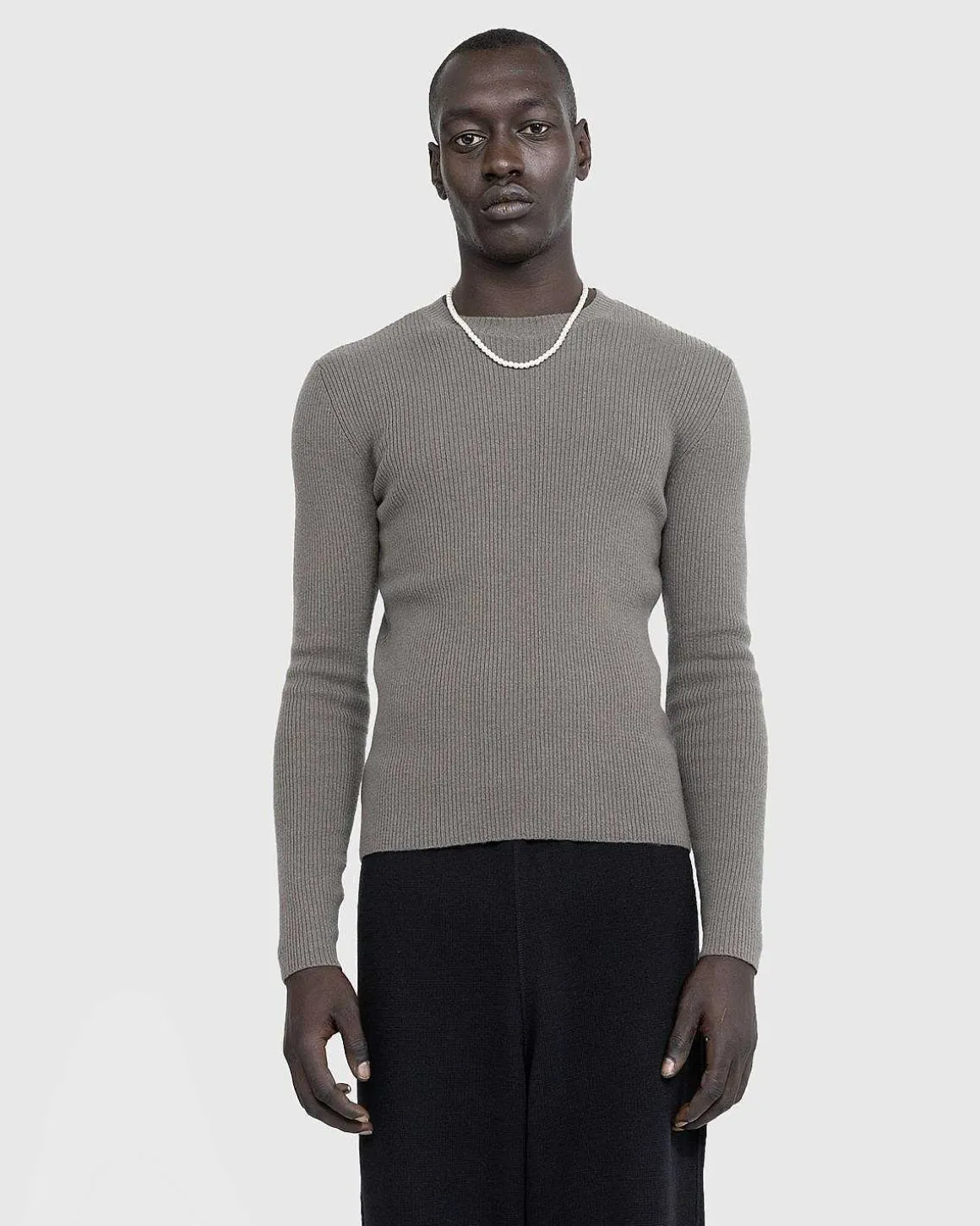 Kompakt Rundhals Mole Grey Super Wool