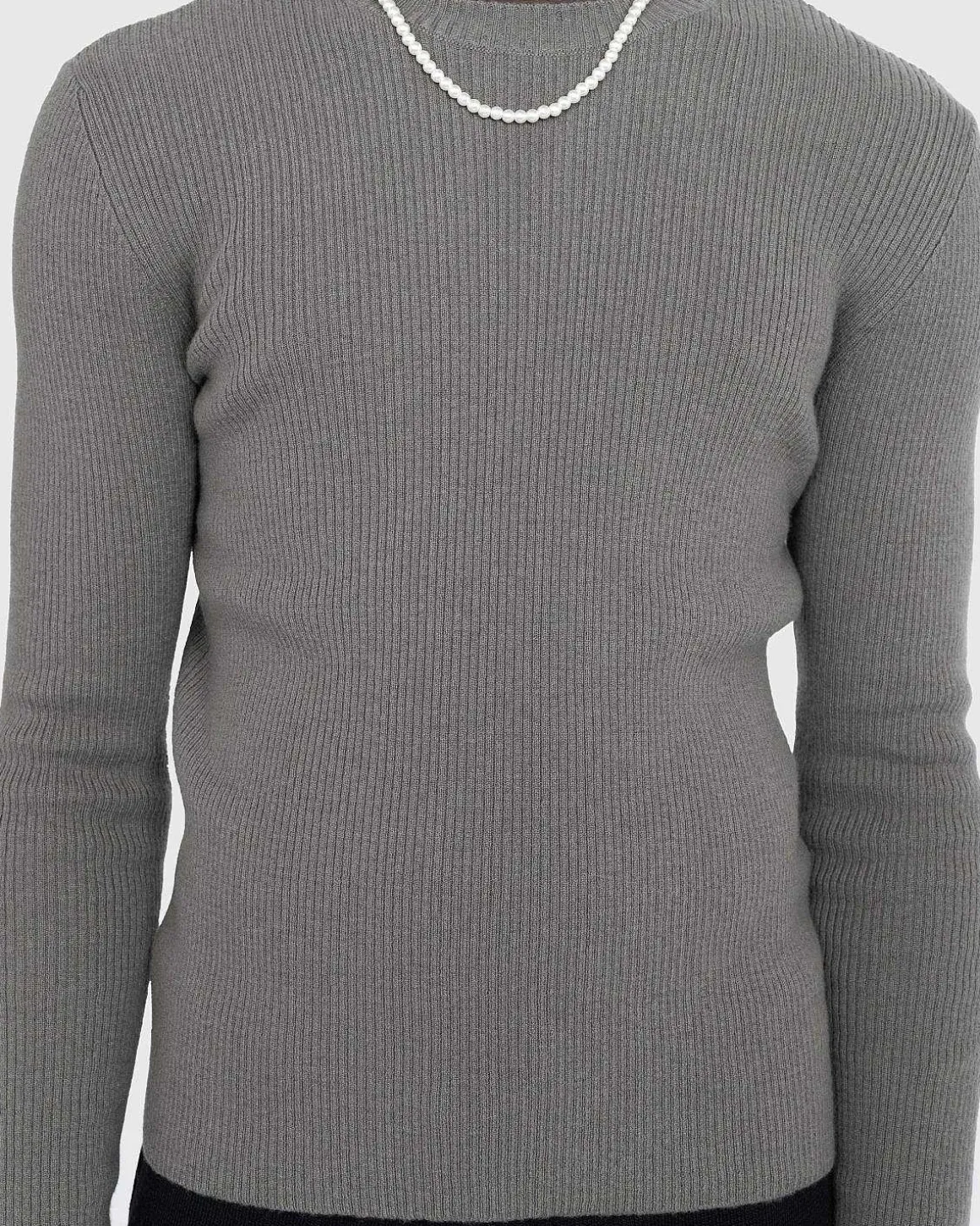 Kompakt Rundhals Mole Grey Super Wool