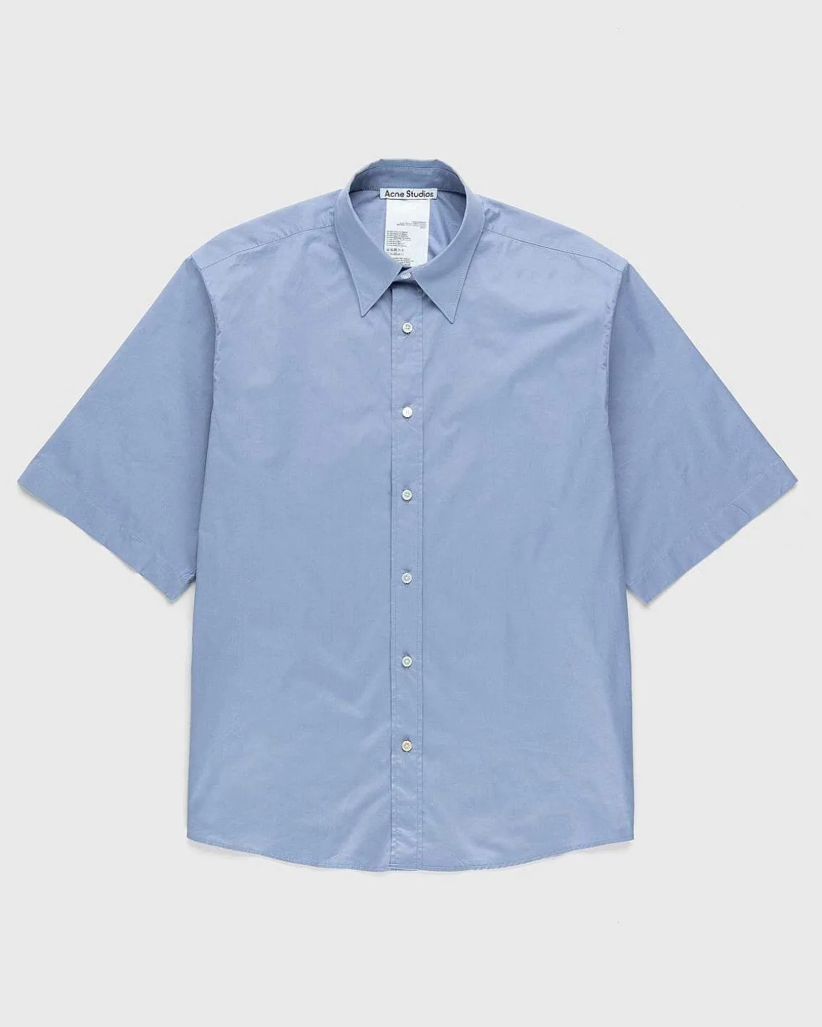 Kortaermet Button-Up Dusty Blue