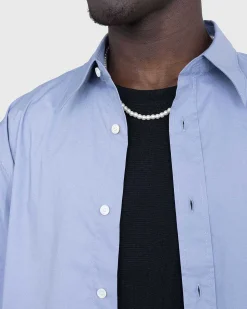 Kortaermet Button-Up Dusty Blue