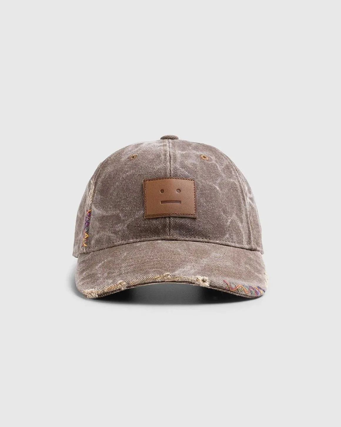 Laeder Face Patch Cap Toffee Brun