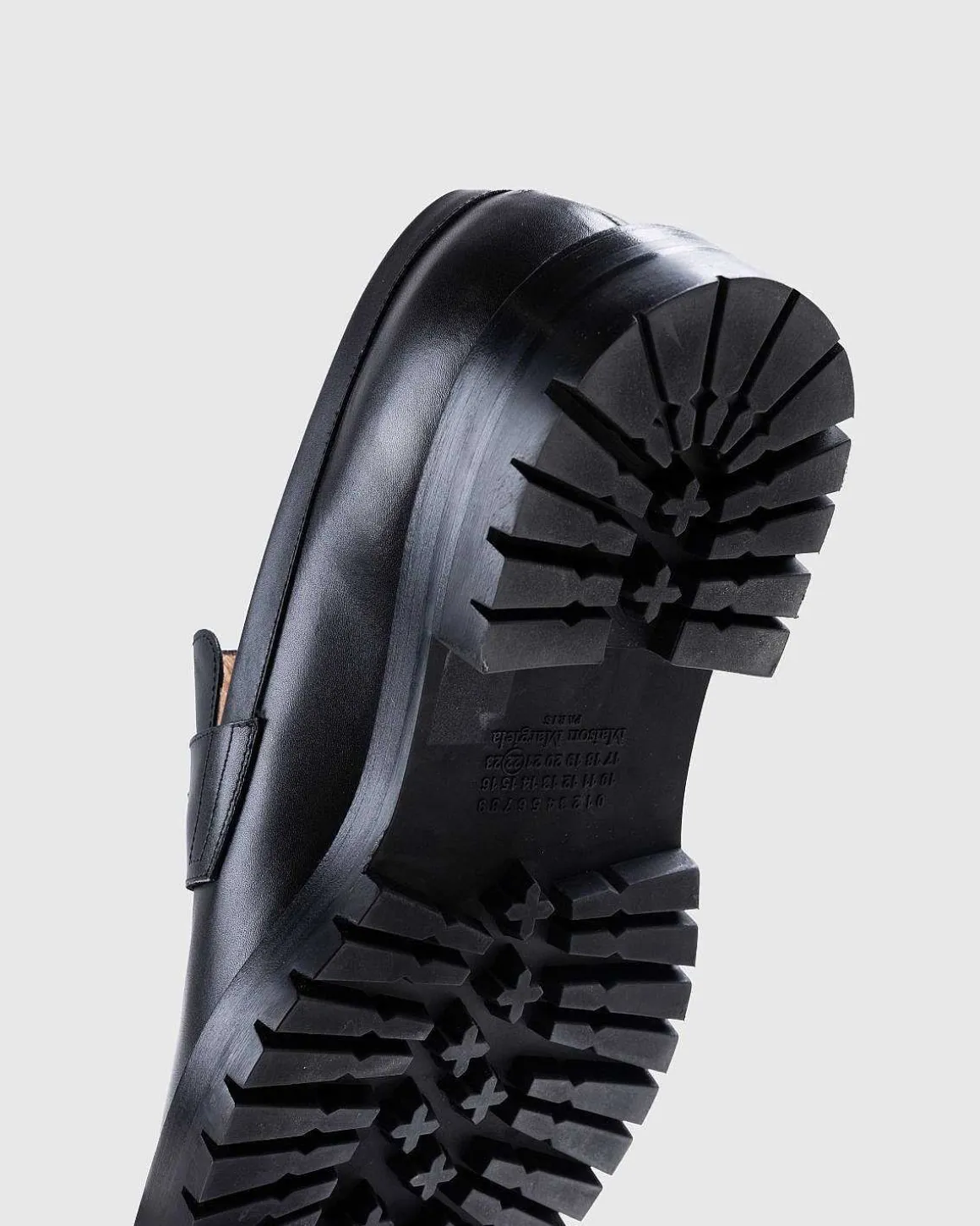 Laeder Tabi Mocassin Sort
