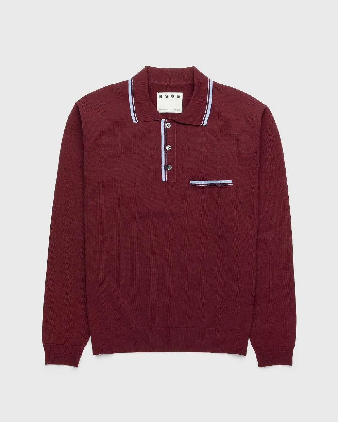 Langaermet Strik Polo Bordeaux