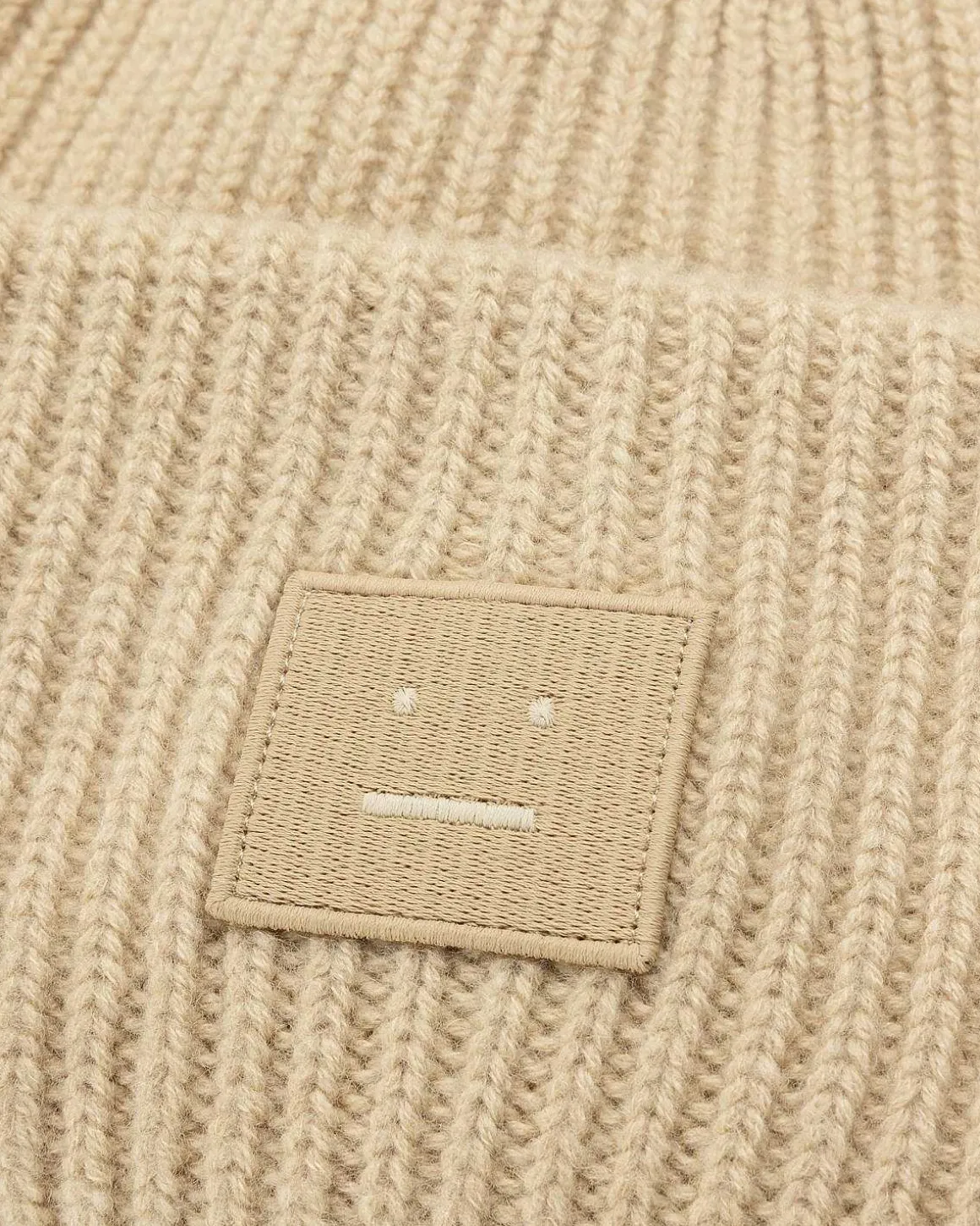 Large Face Logo Beanie Biscuit Beige