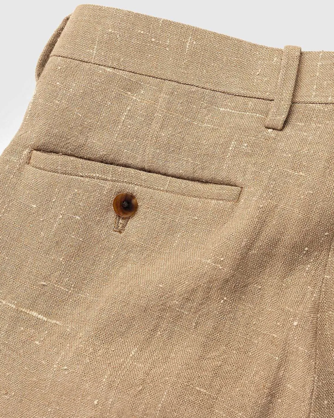 Linned Silke Tweed Slacks Brun