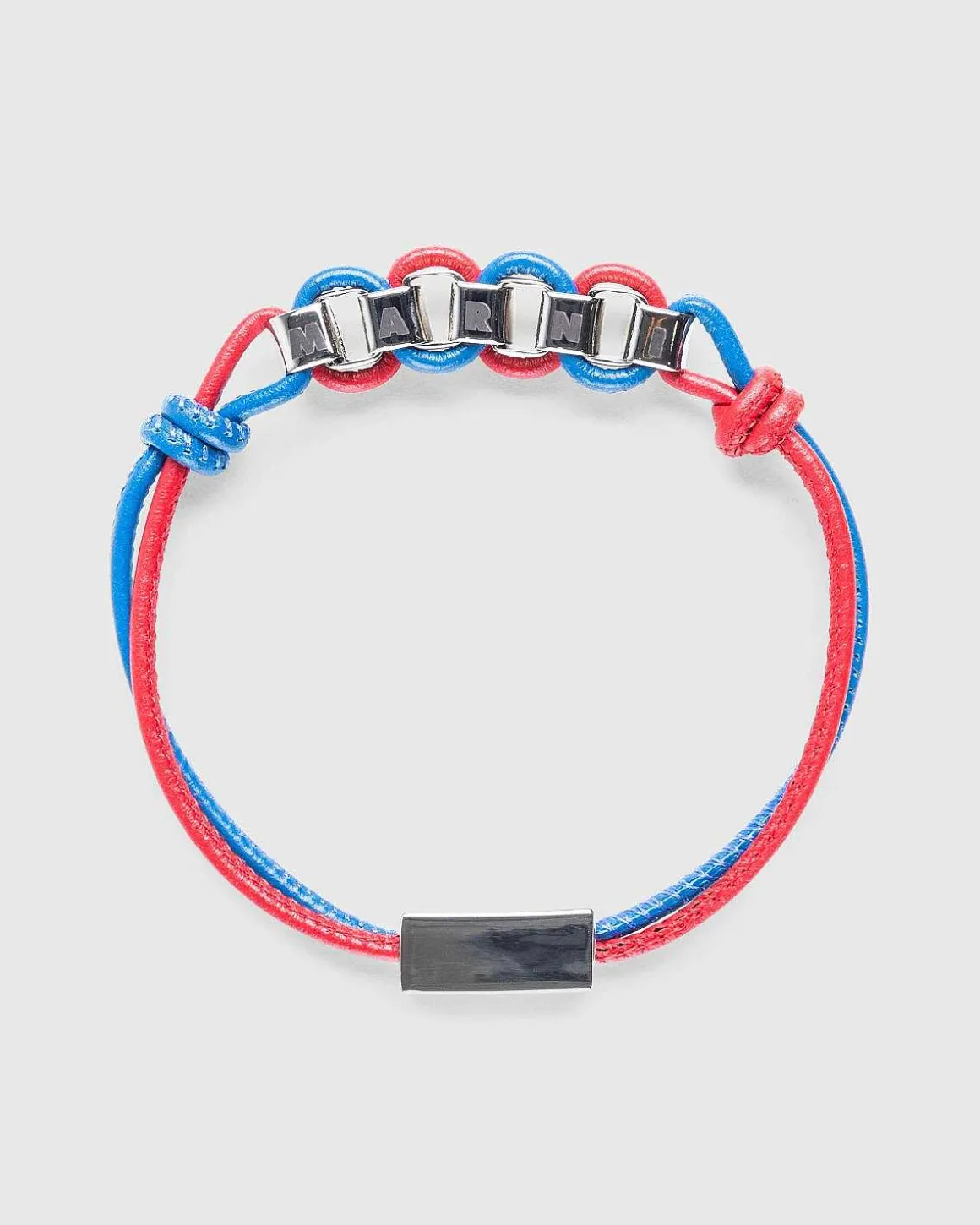Logo Kaede Laeder Armband Rod/Ocean