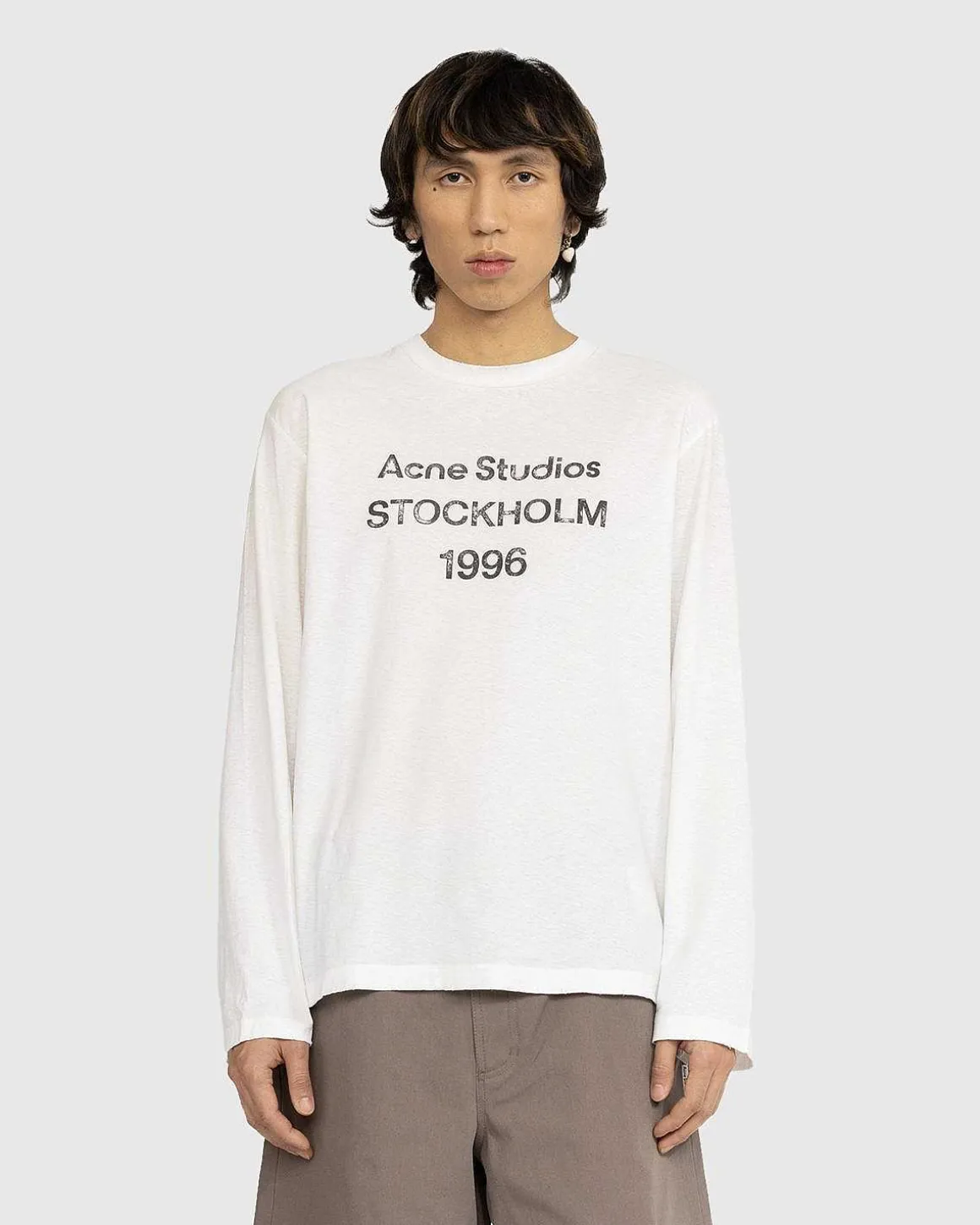 Logo Langaermet T-Shirt Optic White