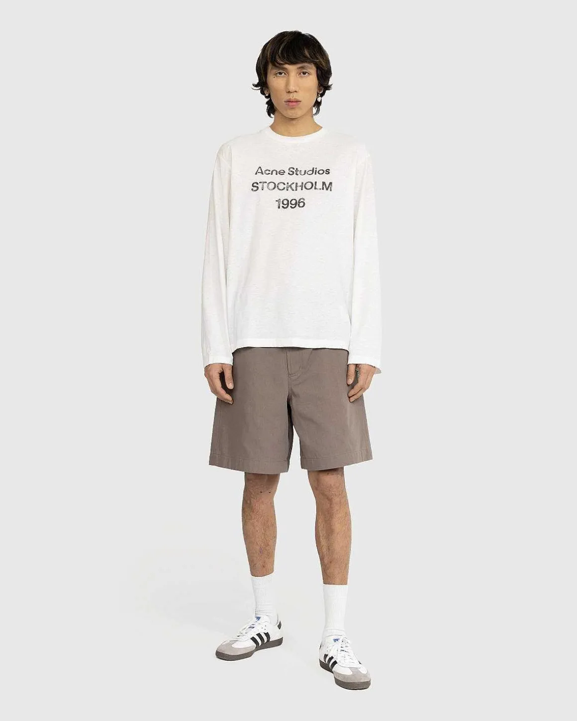 Logo Langaermet T-Shirt Optic White