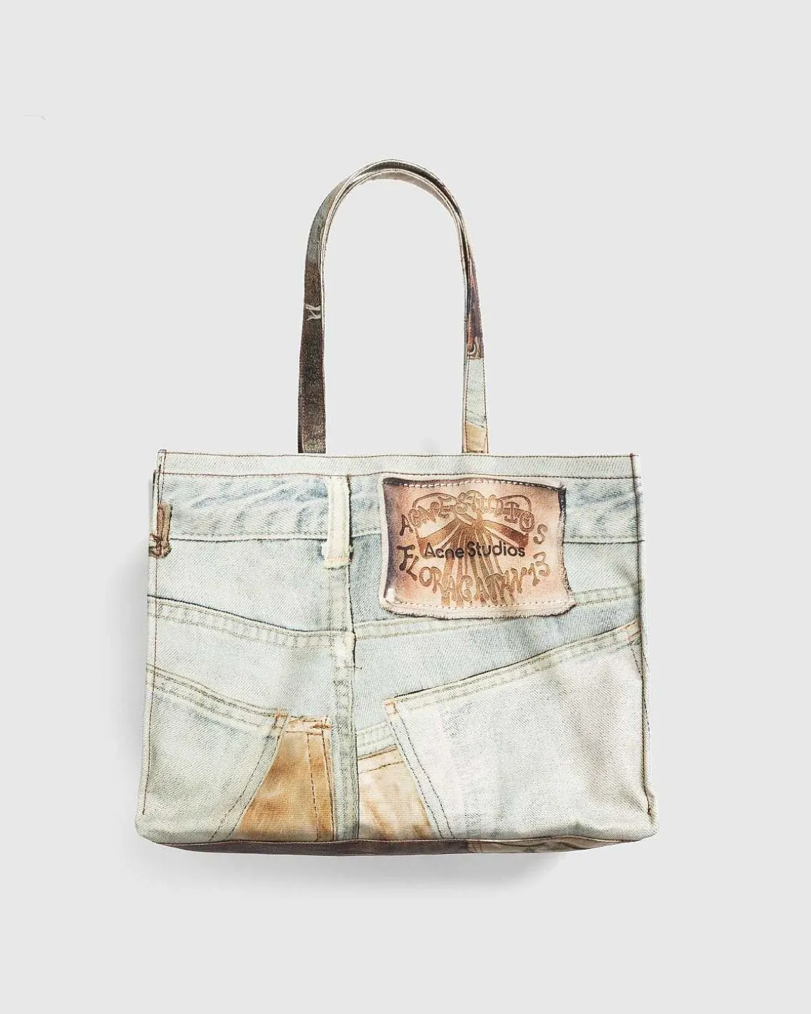 Logo Skulder Mulepose Denim Bla