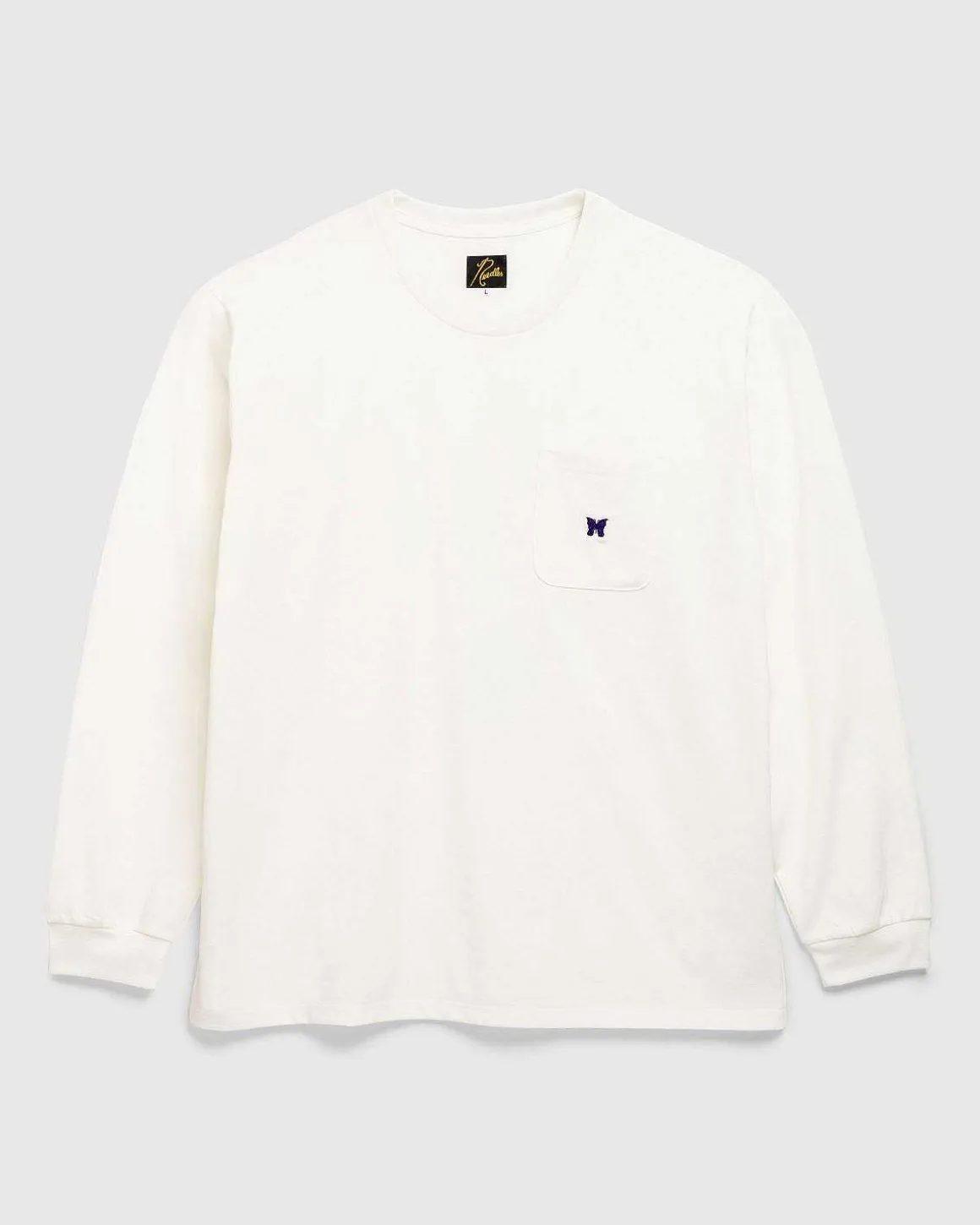 L/S T-Shirt Med Rund Hals Poly Jersey Hvid