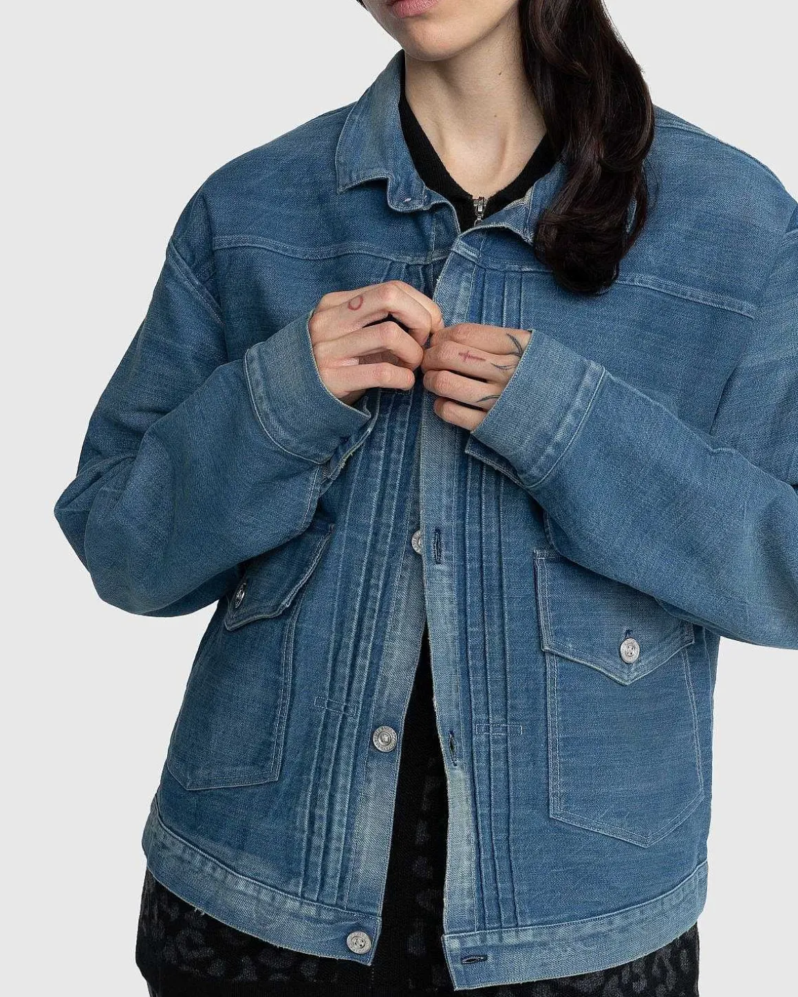 Lvc 1879 Plisseret Blusejakke Indigo Blue