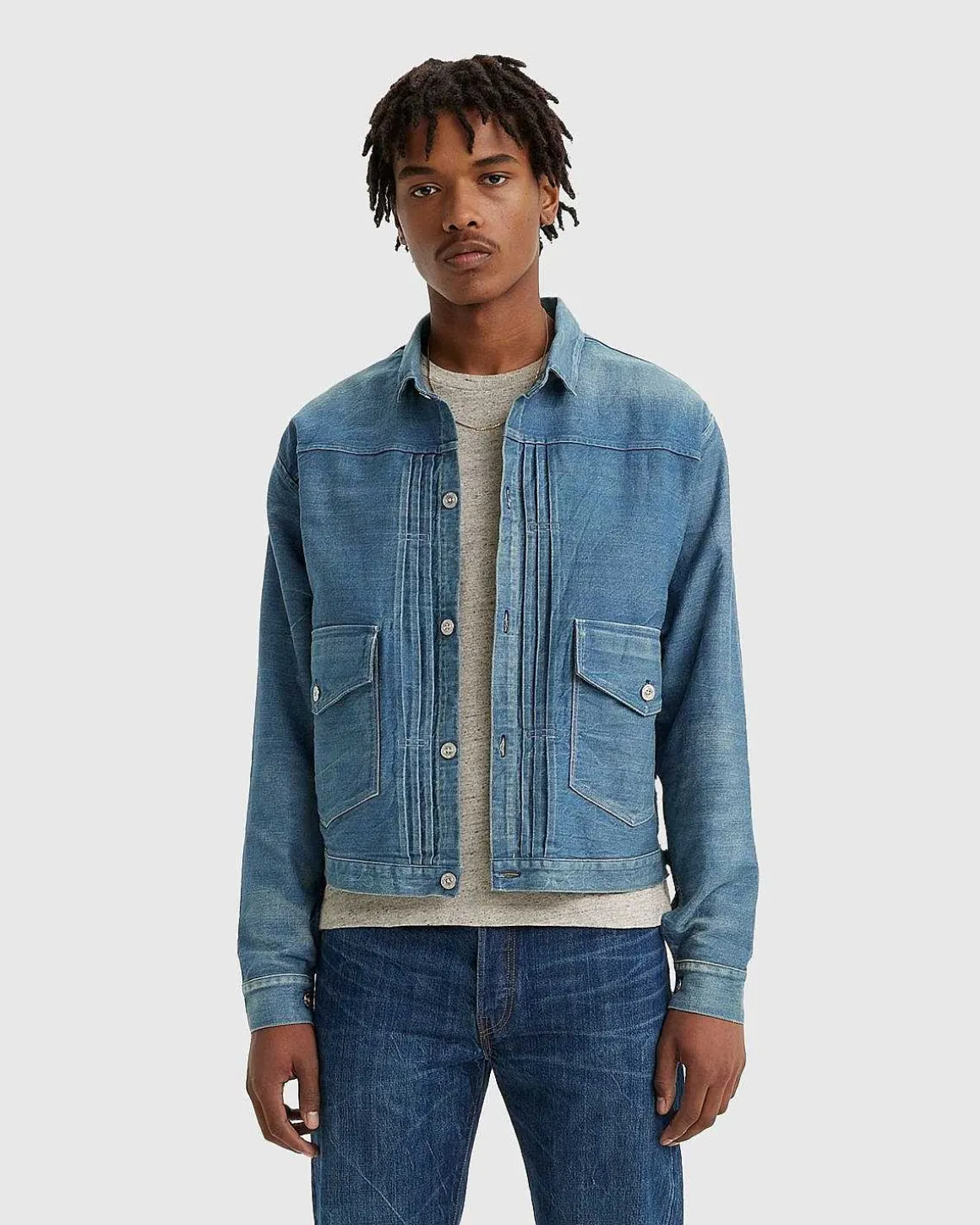 Lvc 1879 Plisseret Blusejakke Indigo Blue